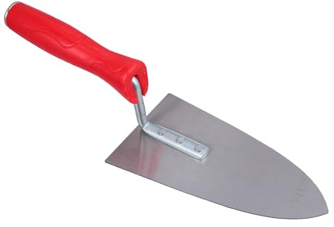Vaguelly Paleta de Albañilería Multifuncional Acero Sólido Mango Plástico Rojo Triangular para Enlucido y Reparación Masonry Pequeña