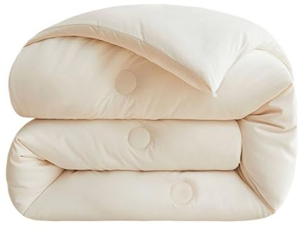 xotoa Piumino spesso in fibra sintetica for tutte le stagioni con imbottitura in cotone e fibra di soia(Off-white,180 * 220cm/3kg)