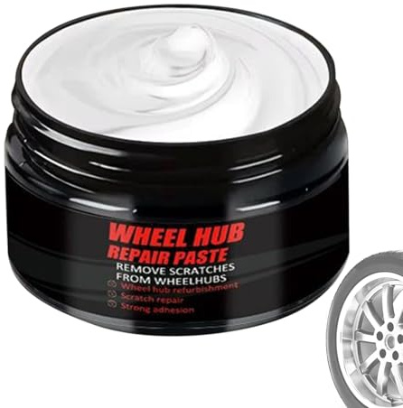 Kit Riparazione Cerchi,Detergente Gomme 50g con Pasta Lucidante Cerchioni | Rimuovi Swirl con Spugna per Auto Camion | Ripristina Cerchi in Lega