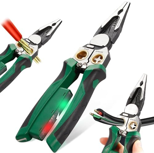 8-in-1 Wire Strippers Electrical Tool,with Voltage Tester, Multifunctional Wire Stripper, Cable Stripper Tool & Insulation Knife for Professional Electricians Tools (1 pcs)