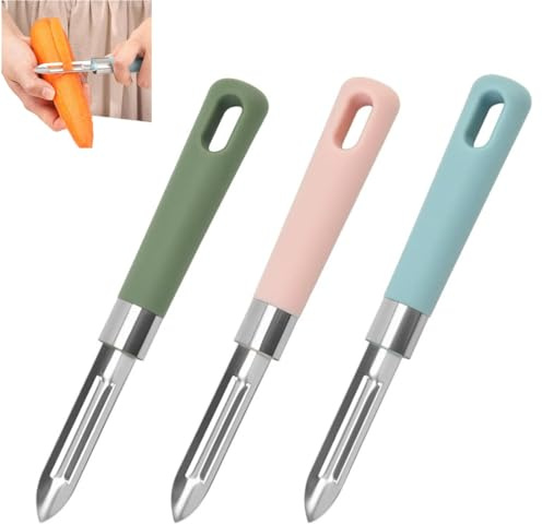 BLPRKOT 3 Piezas pelador patatas, Gadgets profesionales, pelador de patatas y verduras, pelador manual, para pelar patatas, zanahorias y frutas