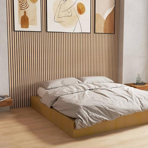 Biubiubath Set of 2 Decorative Acoustic Wall Sound Proof Panels – MDF Wood with Felt Backing For Office Home Theater Studio 240x60 cm Dark Oak