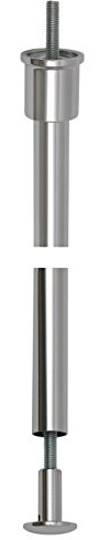 Porro 202500R Baldachin-Abhängung ø 20 mm Beta, Rohrlänge 900 mm, Messing verchromt poliert