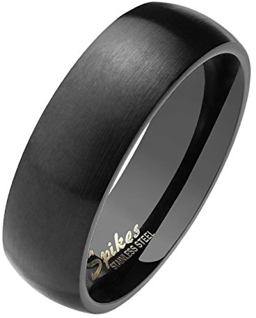 Paula & Fritz® matt poliert 6mm breit Edelstahlring Damen-Ring Verlobungs-Ring Freundschaftsring Herrenring Partnerring blau Gold schwarz roségold Silber verfügbare Ringgrößen 47 (15) – 69 (22)