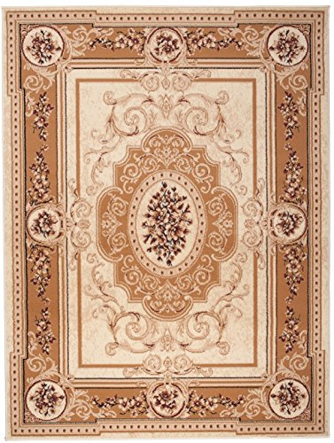 Carpeto Groß Teppich Wohnzimmer 200x300cm Creme Orientalisch Traditionell | Teppich für Schlafzimmer Büro Esszimmer Beige Weich Pflegeleicht Tierfreundlich Allergikerfreundlich Fußbodenheizungsgeeignet