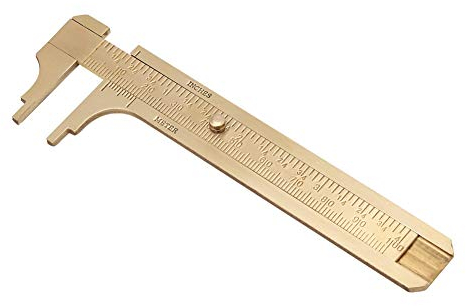 1 stück Handliche Schieblehre Messing Messschieber Herrscher Messwerkzeug Doppel Skalen mm/zoll Mini Messing Taschenlineal (Größe : 100MM)