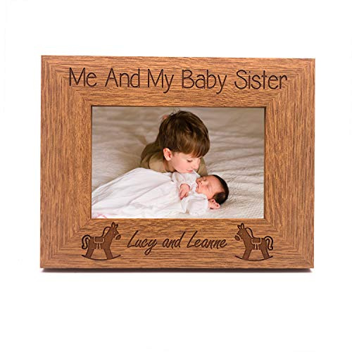 Personalised Me and My Baby Sister Engraved Photo Frame (5 x 7 Inch)