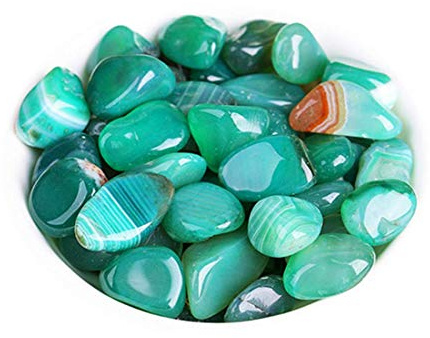 Molinter Galets décoratifs pour aquarium - Mini décoration de jardin - Granulés décoratifs - Gravier rond - Mini agate - 500 g (vert)