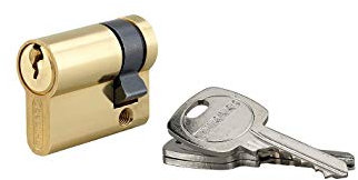 Mezzo Cilindro europeo della serratura, 30x10mm, anti estrazione, ottone, 3 chiavi - THIRARD