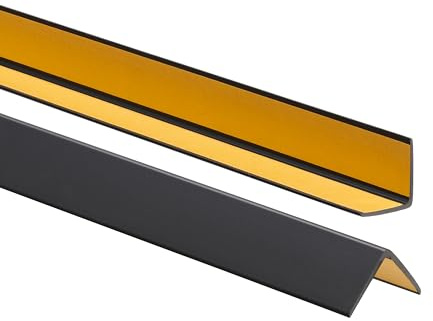 ProfiPVC Winkelprofil selbstklebend aus PVC 25x25mm 200cm Schwarz | Kantenschutz, Kantenschutzprofil aus PVC-Gummi, elastischer Eckschutz, einfache Montage ohne Bohren