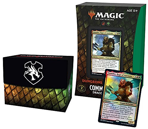 Magic The Gathering - Baraja de Cartas Aventuras en los Reinos Olvidados - Commander Deck - Furia Dracónica (Rojo-Verde)