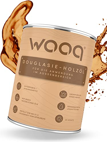 wooq Holzöl für den Außenbereich (Douglasie) – gebrauchsfertige Holzlasur – wetterfest für Schutz vor Verwitterung – Holz Öl mit UV Protect – schützt und pflegt – Holzlasur aussen