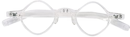 Kodilin Occhiali da Lettura Anti Luce Blu per Uomo e Donna, Tartaruga Trasparente Leggero Telaio Quadrati Vintage Presbiopia Per PC Gaming Computer,Tr90 Material, +3.0 Trasparente