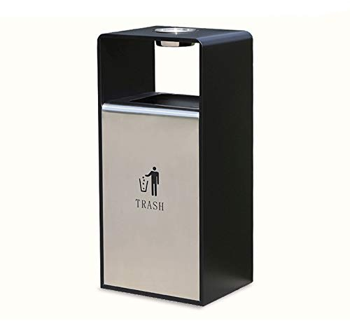 Pattumiera Esterno Lungo Cestino in Acciaio Inox cilindrico in Acciaio Inox Esterno/da Incasso da Incasso da Incasso Bin Bin Bidone da 35 Pollici Tall Immobiliare Commerciale Back, 40L / 10,5 Gallon