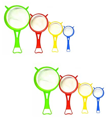 PNJB, Plastic Kitchen Strainer Sieve, Sink Strainer Colander, Colander for Cooking & Food, Fine Mesh Filter Container, Comfortable on Hands, Easy to Store (8 Pcs)