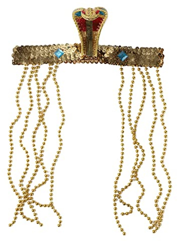 CHICTRY Königin Kleopatra Kostüm Zubehör Kobra Stirnband mit Perlen Nile Queen Kopfschmuck Pharaonin Krone Haarschmuck für Halloween Cosplay Karneval Accessoire
