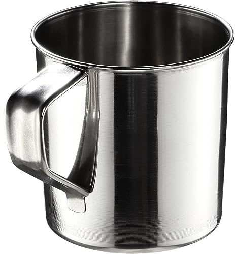 KADAX Tazza in acciaio inox, resistente, con manico, infrangibile, per caffè, tè, succo e acqua (10 cm/1 pezzo)