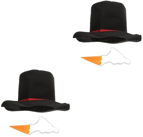 Gadpiparty 2sätze Weihnachts-schneemann Zubehörset Teiliges Mit Mütze Und Nase Für Kreative Schneemann-dekorationen Für Einfache Anwendung Für Festliche Aktivitäten Im Freien