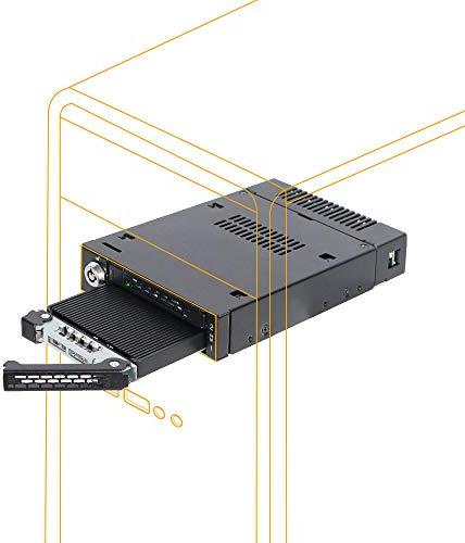 Icy Dock ToughArmor MB834M2K-B V2, 2 Bay M.2 PCIe 3.0/4.0 NVMe SSD Mobile Rack, Black Metal, SAS, for External 3.5” Drive Bay