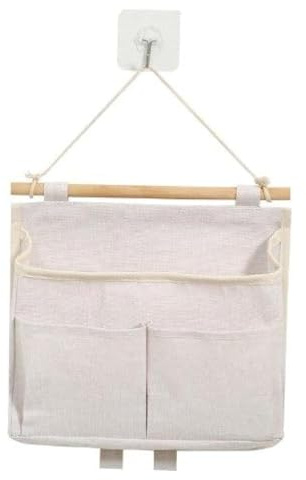 HechoVinen Hängeaufbewahrung,Wand Hängender Hängeaufbewahrung Faltbares Leinen Stoff Körbe Wandorganizer Organizer für Diele, Bad, Office,Kinderzimmer