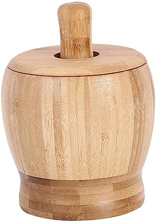 Mortero de madera y mortero, cuenco para moler, mortero, mazo de ajo, mortero, mortero y mortero para ajo, triturador de alimentos con tapa