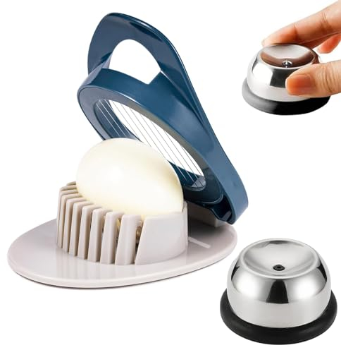 QUNLIUJIAO 2 Stück Eierschneider Mit Eierstecher, Eierpiekser, Eierschneider, Eierpicker, Eierstecher Aus Edelstahl, Eierschneider aus Edelstahl, Scheiben Eierpiekser für alle Eiergrößen