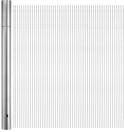 QUARKZMAN 100 Piezas Brochetas de Metal 35cm x 2.8mm Palos Redondos de Acero Inoxidable Reutilizables para Barbacoa Al Aire Libre con Tubo de Almacenamiento para Carne Camarones