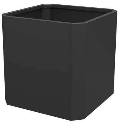 Steel Planter Box-26”x26 x26-Large Square Planter Box-Outdoor Indoor-Cube Steel Planter Heavy Duty Black Metal Planter Flower Pot Commercial Residential for Home Garden Porch Hotel Patio