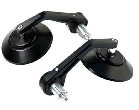 Lenkerendenspiegel Motorrad Für Brixton Für Crossfire 500 500X Motorrad Lenker Rückspiegel Klapp Umkehr Griff Bar Ends Seite Spiegel Chopper Spiegel(Black)