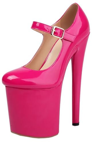 HSyc JRX Damen Stiletto High Heels Pumps mit Plateau und 20cm Absatz Super Hoch Pole Dance Schuhe 38