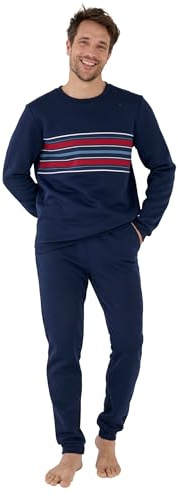 Damart - Pyjama Thermolactyl en Molleton Homme Bleu Taille XL