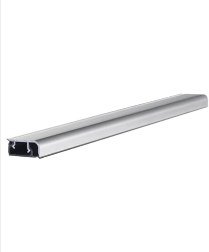 Generico Alzatina per Piani da Cucina in PVC Rivestita in Alluminio Spazzolato Lunghezza 120 cm + Accessori (2 Tappi finali + Angolo Interno 90° + spigolo Esterno 90°)
