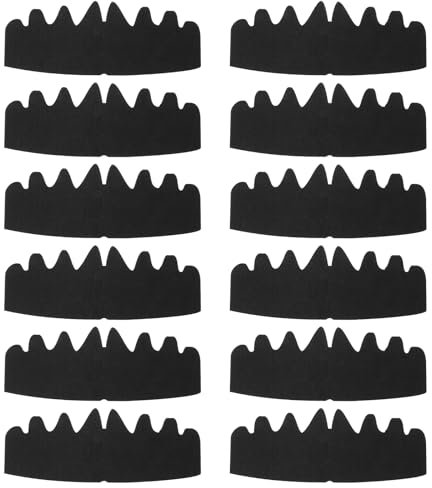 YUXIANLB 12Pcs White&Black Baseball Caps Inserts Flexible Washable Reusable Hat Shapers, Felt Hat Sweat Liner Cap Fitter Inserts Bump Hat Shaper Insert Hat Support Brim Crown for Fitted Ball Sport Cap