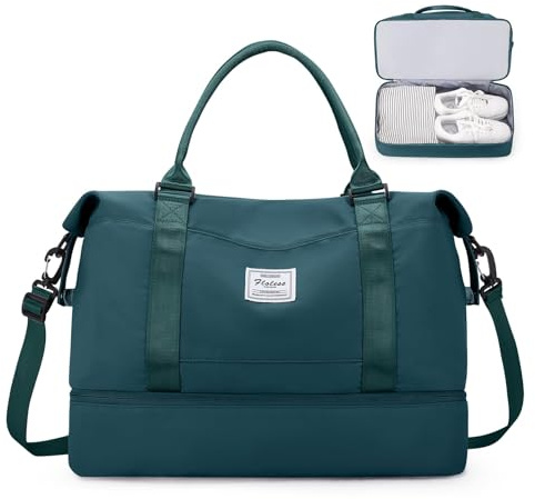 SEAFEW Bolsa de Viaje Grande para Easyjet,Impermeable Bolsa de Deporte para Gimnasio,Bolsa de Mano Equipaje de Fin de Semana para Mujer,Bolso de Natación para Playa,C4-Azul Pavo Real