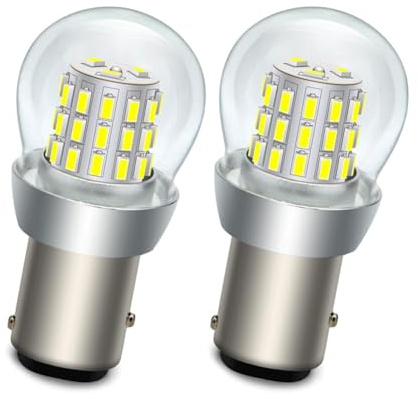 SOFOC P21/5W 1157 BAY15D Lampadina LED 48V DC Bianco Luce Retromarcia Fanale Posteriore Antinebbia DRL Per Nave Moto Elettrica ecc. 3014 39SMD 1000Lm Più Luminosa 2Pcs