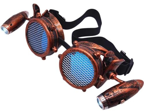 YIZITU Retro-Brille, Steampunk, Gothic-Stil, Retro-Steampunk-Brille für Halloween, Erwachsene, Cosplays, Kostüme, Brillen