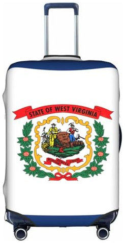 NBAGHPQ West Virginia Bandiera dello Stato Stampa Universale Elegante Copertura Elastico Lavabile Anti Graffio Bagagli Protector, bianco, S