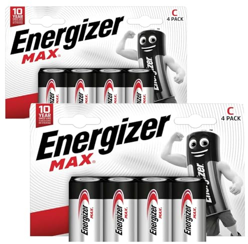 Energizer C Batteries – Pack of 8 | 1.5V Alkaline Batteries for Toys, Flashlights, Radios & Everyday Devices | Long-Lasting Power & Leak-Resistant Design in Axpower packaging