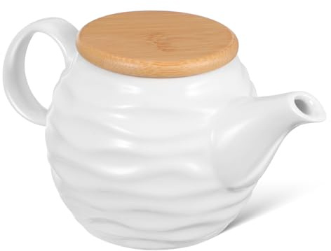 Zerodeko Récipient à Sauce En Céramique Pot à Condiments Bouteille De Vinaigre Pot à Assaisonnement Avec Couvercle En Bois