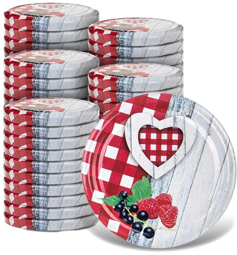 KADAX 50er Set Schraubdeckel TO66 ⌀ 66mm Rustikal – Twist-Off Ersatzdeckel für 235-900ml Einmach- & Marmeladengläser | Luftdicht & Spülmaschinenfest