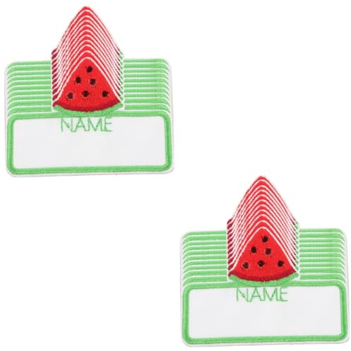 HOMSFOU 20pcs Iron Name Labels for Clothing Sewing Cartoon DIY Decorative Tags Blank Iron Labels for Clothes Washable