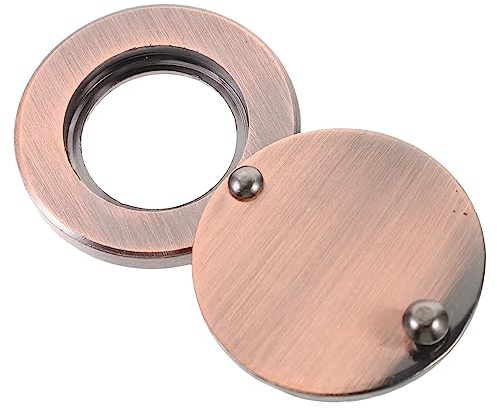 SHINEOFI Cubierta De Mirilla Para Puerta De Apartamento 16 Mm Cobre Rojo Antiguo, Protector De Privacidad Giratorio, Accesorio De Seguridad Para Hogar, Evita Exposición Privada, Funda Única
