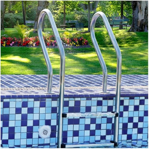 DVTFRUI 2nd order, 2-Steps Inground with Non-Slip Integrated Treads, Stainless Steel Pool Ladder for Inground Indoor/Outdoor Pools, 304 Stainless Steel, Easy Assembly And Climbing
