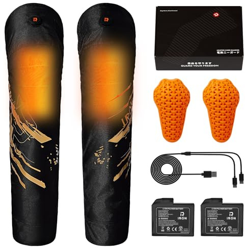 RIDEIRON Beheizbare Motorrad Knieschoner Winter Knieprotektoren abnehmbare CE2-Schutzausrüstung Motorrad Knieschützer Warm Wasser Winddicht für Damen Herren