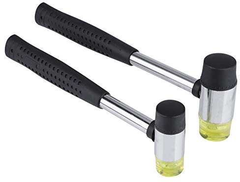 Akozon Martillo de Goma de Doble Cara para Manualidades, Plástico y Herramientas Compactos y de Doble Uso, Costura Ligera, Paquete de 2 (Juego de dos piezas de 25 mm + 30 mm)
