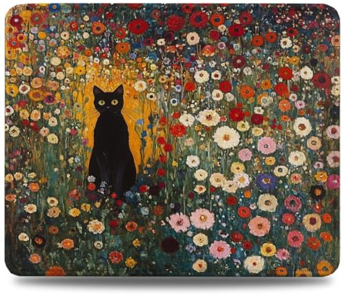 Mouse Mat 300 x 250 x 3 mm Gaming Mouse Pad, Non-Slip Rubber Base, Waterproof Surface Mousepad, Stitched Edges, Compatible with Laser and Optical Mice, Rural Desk Mat for Office and Home, Cat 0d-916