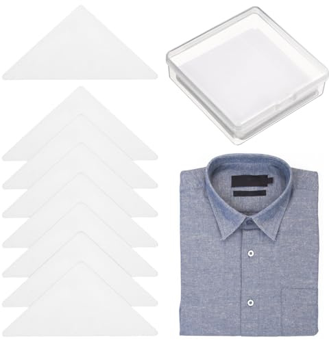 Lurrose Supporti Adesivi per Colletto Camicia da Uomo 60 Pezzi in Pvc Trasparente, Stecche Modellanti per Camicie da Cerimonia, Rinforzo Colletto per Abbigliamento Formale e Casual