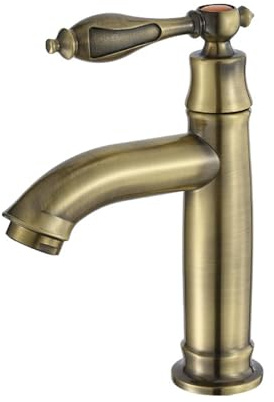 Rubinetto per lavabo sottopiano da Cucina e Bagno in Stile retrò Europeo, Rubinetto Corto in Ottone