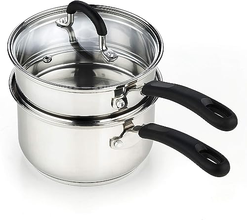 Cook N Home 02655 Professional Double Boiler, Stainless Steel Silicone