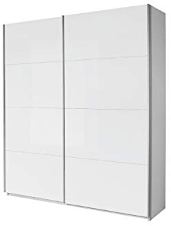 Rauch Möbel IMPOSA, Schwebetürenschrank, Hochglanz Weiß, Breite 181 cm | Kleiderschrank mit Schwebetüren, Schiebetüren, 2-türig, für Schlafzimmer, Kinderzimmer, Wohnzimmer, Garderobe, Flur